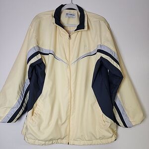 Wilson Windbreaker Jacket Women's XL Men L Yellow Gray Full Zip Pockets Golf